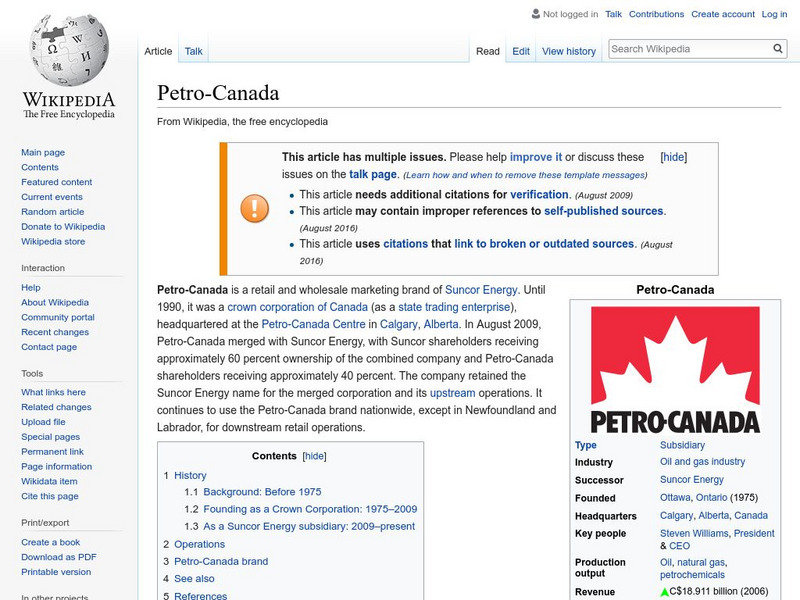 Wikipedia: Petro Canada Handout