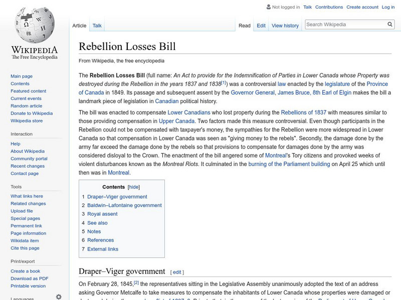 Wikipedia: Rebellion Losses Bill Handout Wikipedia: Rebellion Losses Bill Handout