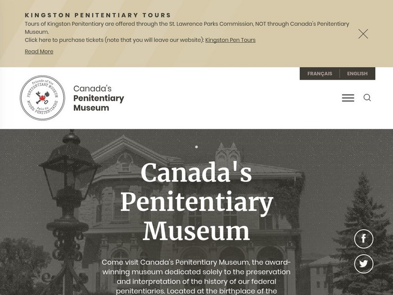 Canada's Penitentiary Museum Handout Canada's Penitentiary Museum Handout