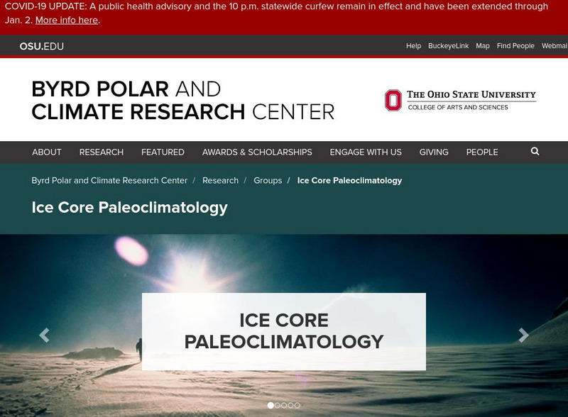 Byrd Polar Research Center: Ice Core Paleoclimatology Research Group Website Byrd Polar Research Center: Ice Core Paleoclimatology Research Group Website