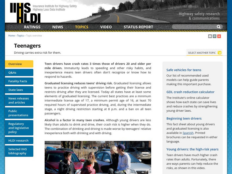 Highway safety.org: Beginning Teenage Drivers Website Highway safety.org: Beginning Teenage Drivers Website