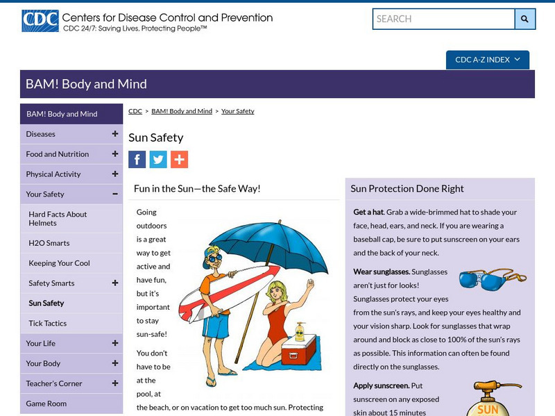 Centers for Disease Control: Bam! Your Safety: Sun Proof Website Centers for Disease Control: Bam! Your Safety: Sun Proof Website