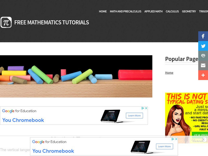 Analyze Math: Vertical Tangent Activity Analyze Math: Vertical Tangent Activity
