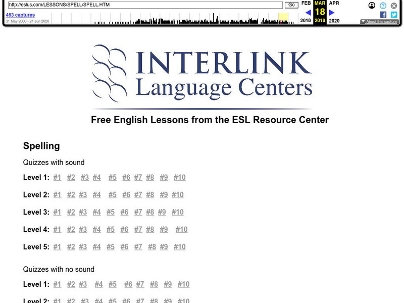 Interlink Language Centers: Self Test Quiz: Spelling Unknown Type Interlink Language Centers: Self Test Quiz: Spelling Unknown Type
