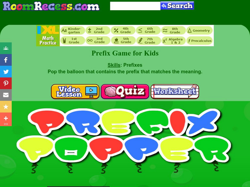 Room Recess: Prefix Popper Interactive Room Recess: Prefix Popper Interactive