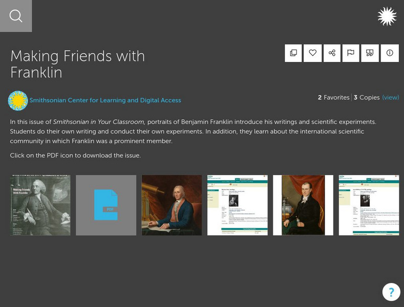 Smithsonian Education: Making Friends With Franklin Lesson Plan Smithsonian Education: Making Friends With Franklin Lesson Plan