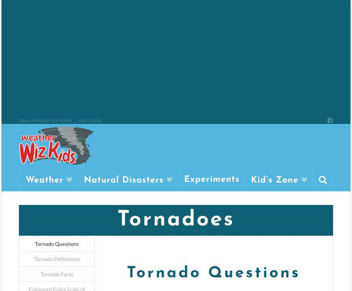 Weather Wiz Kids: Tornadoes Website Weather Wiz Kids: Tornadoes Website