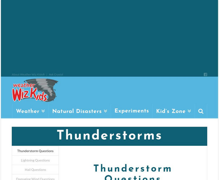 Weather Wiz Kids: Thunderstorms Website Weather Wiz Kids: Thunderstorms Website