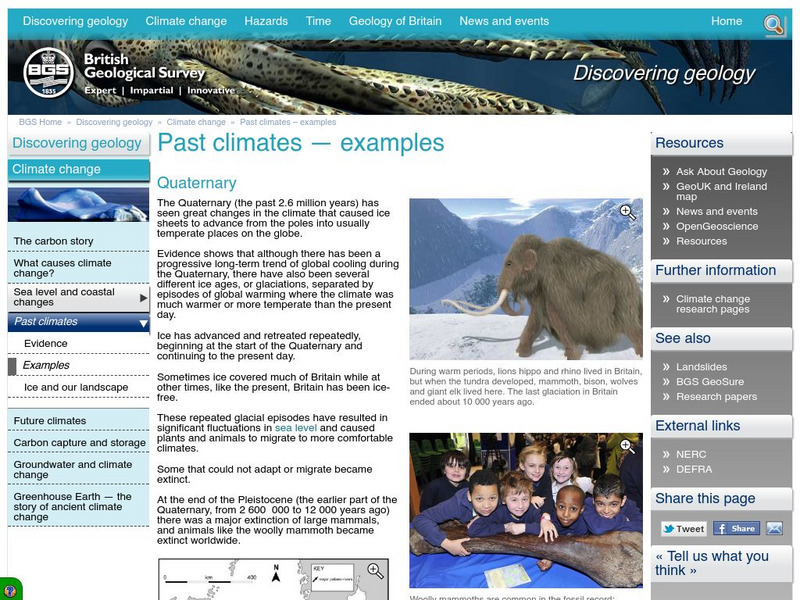 British Geological Survey: Past Climates Examples Handout