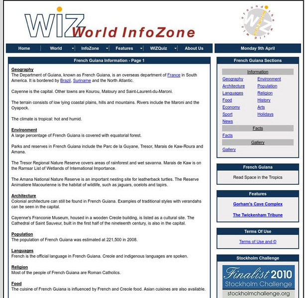 World Info Zone: French Guiana Handout