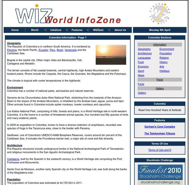 World Info Zone: Colombia Handout World Info Zone: Colombia Handout