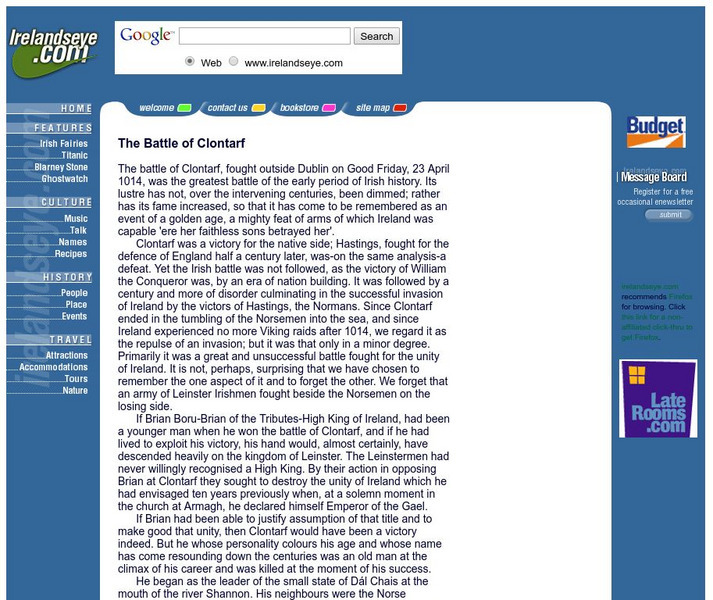 The Battle of Clontarf Article The Battle of Clontarf Article