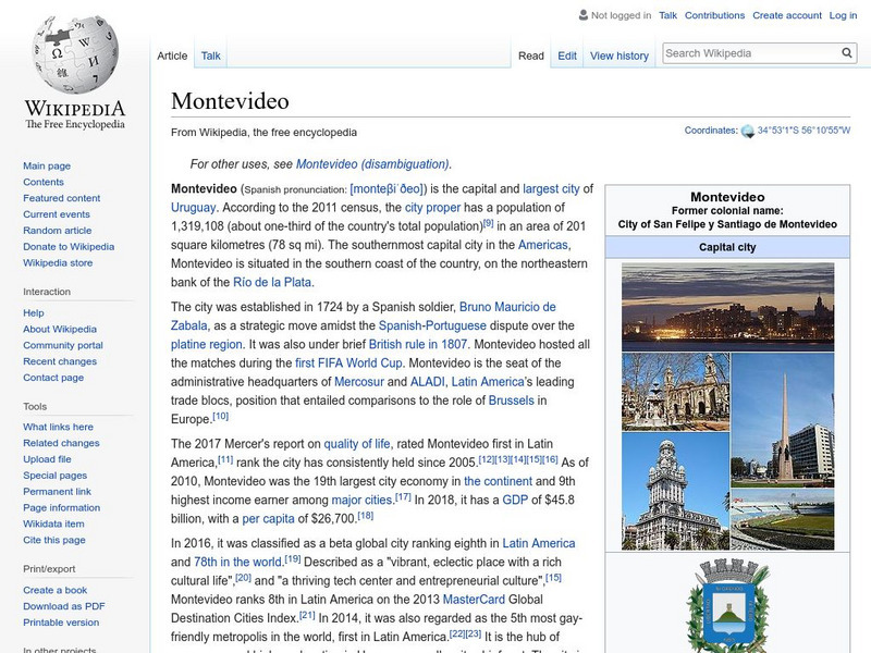 Wikipedia: Montevideo Handout Wikipedia: Montevideo Handout