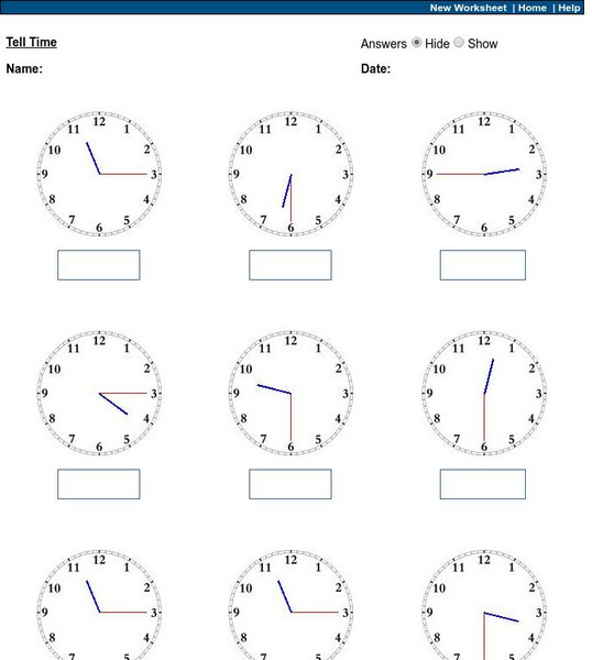 Math Slice: Tell Time: Math Worksheets Unknown Type Math Slice: Tell Time: Math Worksheets Unknown Type