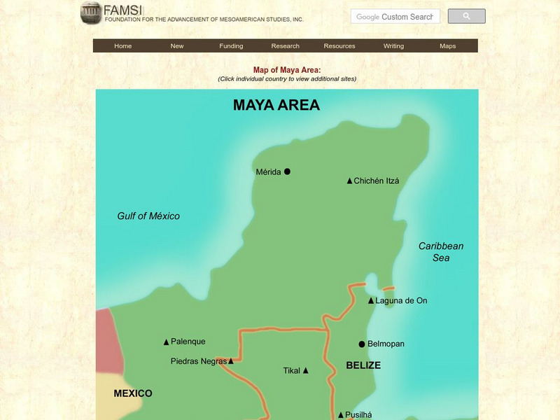 Famsi: Map of Maya Area Graphic
