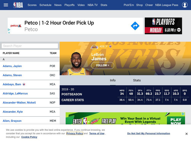 Nba: Player Profile: Le Bron James Handout