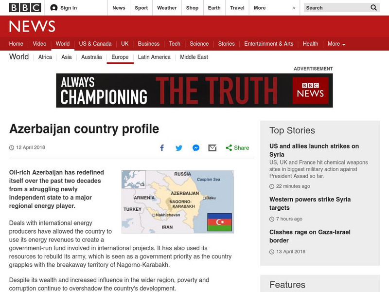 Bbc News: Country Profile: Azerbaijan Article Bbc News: Country Profile: Azerbaijan Article