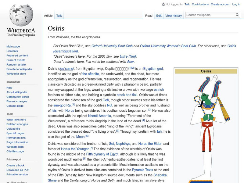 Wikipedia: Osiris Handout Wikipedia: Osiris Handout