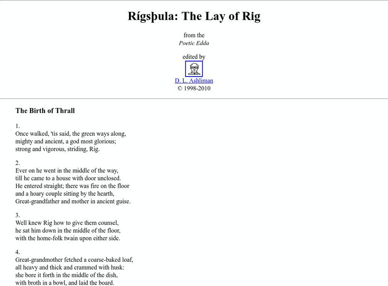 Rigspula: The Lay of Rig eBook Rigspula: The Lay of Rig eBook