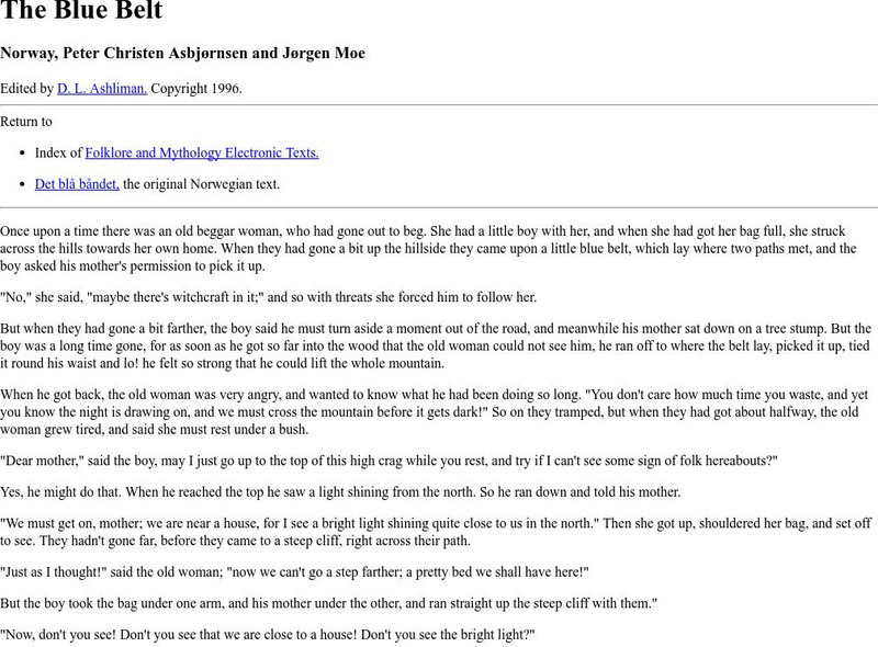 Germanic Myths, Legends, and Sagas: The Blue Belt, a Folktale From Norway Website Germanic Myths, Legends, and Sagas: The Blue Belt, a Folktale From Norway Website
