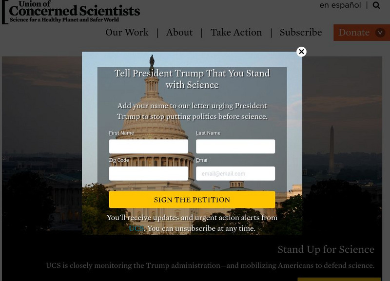 Union of Concerned Scientists: Science for a Healthy Planet and Safer World Website Union of Concerned Scientists: Science for a Healthy Planet and Safer World Website