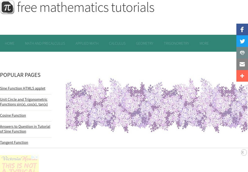 Analyze Math: Sine Function Activity Analyze Math: Sine Function Activity