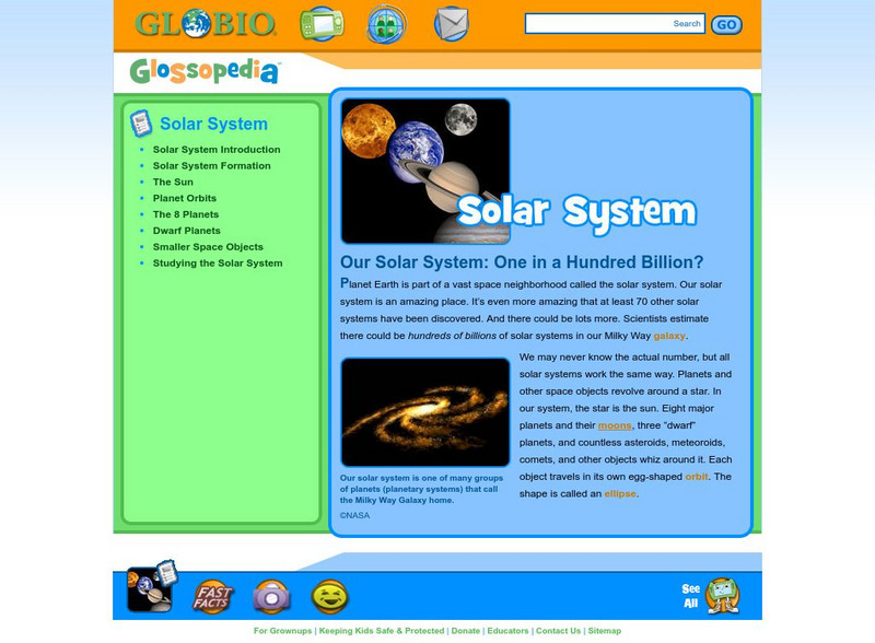 Glossopedia: Solar System Handout Glossopedia: Solar System Handout