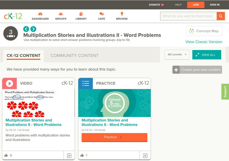 Ck 12: Elem Math: Multiplication Stories and Illustrations Ii Word Problems Unit Plan Ck 12: Elem Math: Multiplication Stories and Illustrations Ii Word Problems Unit Plan