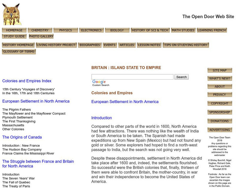 Open Door Web Site: First British Colony: Virginia Activity Open Door Web Site: First British Colony: Virginia Activity