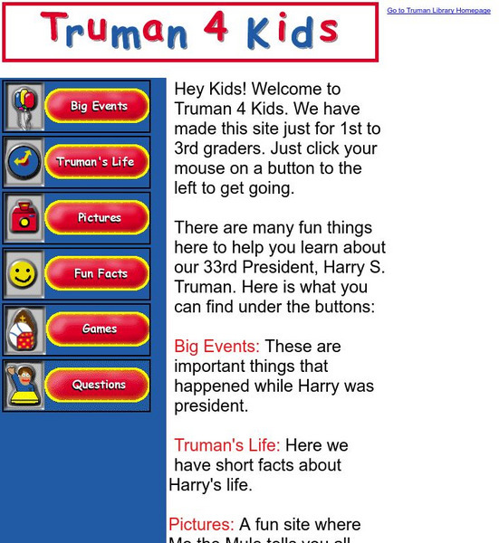 Harry S. Truman Library & Museum: Truman 4 Kids Activity Harry S. Truman Library & Museum: Truman 4 Kids Activity