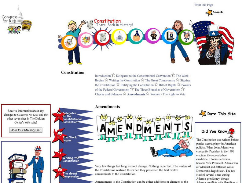 Congress for Kids: Amendments Unit Plan Congress for Kids: Amendments Unit Plan