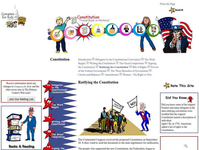 Congress for Kids: Ratifying the Constitution Website Congress for Kids: Ratifying the Constitution Website