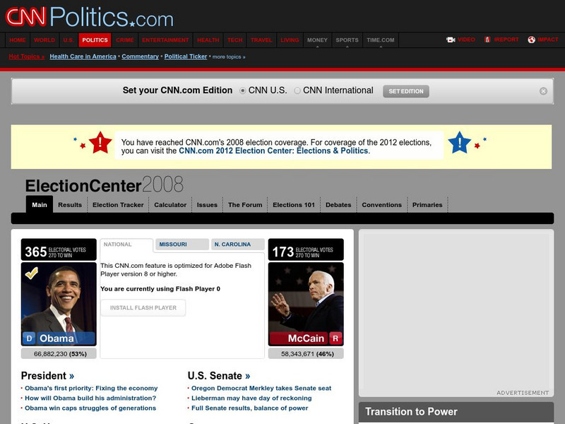 Cnn: Election Center 2008 Website Cnn: Election Center 2008 Website