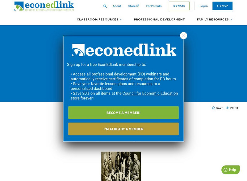 Econ Ed Link: I Have No Money, Would You Take Wampum? Lesson Plan Econ Ed Link: I Have No Money, Would You Take Wampum? Lesson Plan