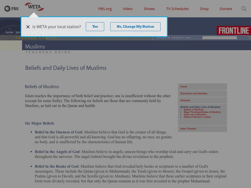 Pbs: Roles of Women in Islam Handout Pbs: Roles of Women in Islam Handout