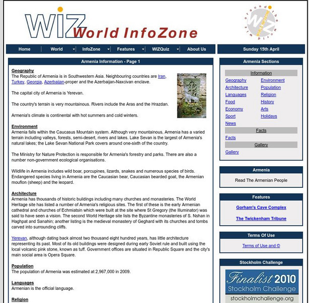 World Info Zone: Armenia Handout