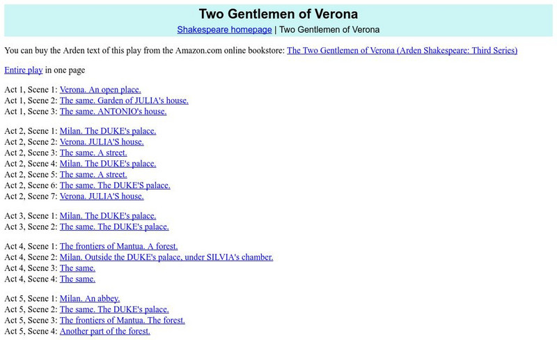 Mit: The Complete Works of William Shakespeare: Two Gentlemen of Verona eBook Mit: The Complete Works of William Shakespeare: Two Gentlemen of Verona eBook