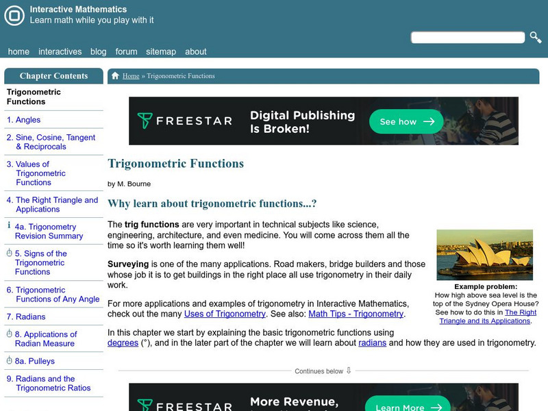 Interactive Mathematics: Trigonometric Functions Activity