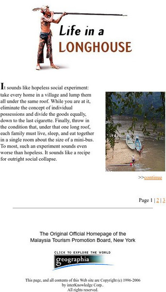 Geographia: Malaysia: Life in a Longhouse Website Geographia: Malaysia: Life in a Longhouse Website