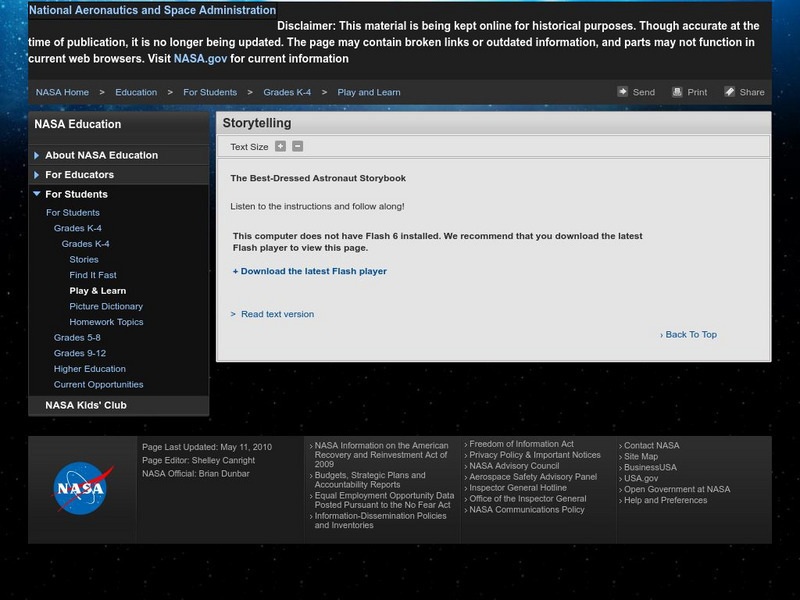 Nasa: The Best Dressed Astronaut Storybook Audio Nasa: The Best Dressed Astronaut Storybook Audio