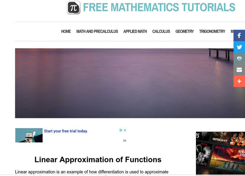 Analyze Math: Linear Approximation of Functions Activity Analyze Math: Linear Approximation of Functions Activity