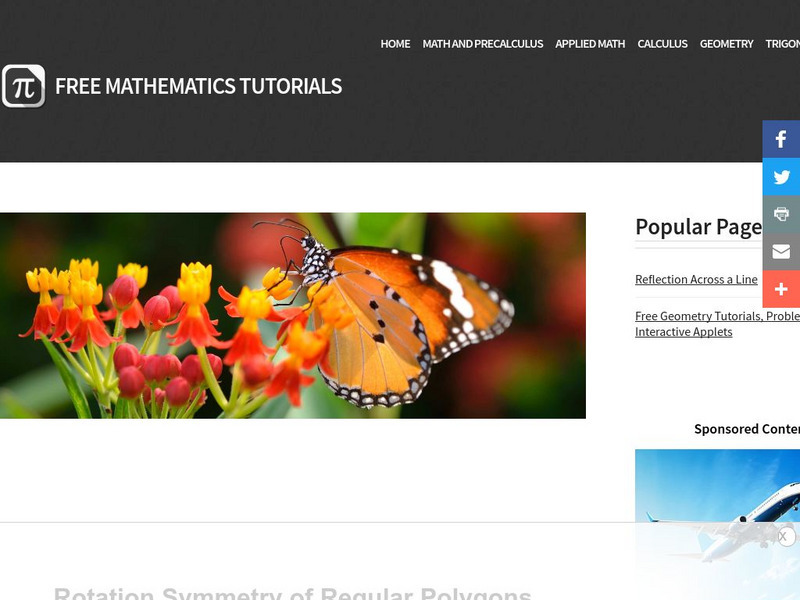 Analyze Math: Rotation Symmetry of Regular Polygons Activity Analyze Math: Rotation Symmetry of Regular Polygons Activity