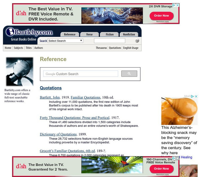Bartleby.com: Reference Handout Bartleby.com: Reference Handout