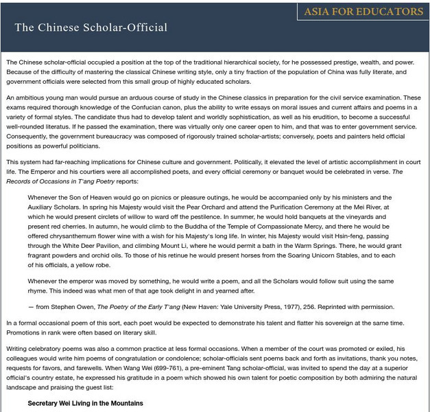 The Chinese Scholar Official Handout