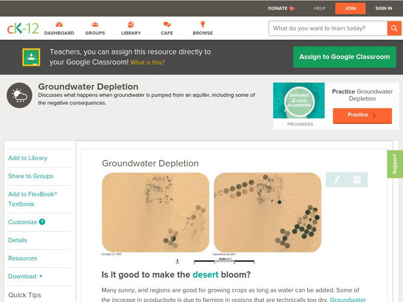 Ck 12: Earth Science: Groundwater Depletion Unit Plan Ck 12: Earth Science: Groundwater Depletion Unit Plan