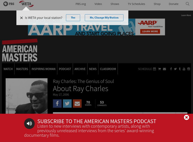 Pbs: American Masters: Ray Charles Website Pbs: American Masters: Ray Charles Website