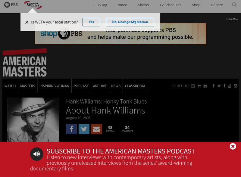 Pbs: American Masters: Hank Williams Website Pbs: American Masters: Hank Williams Website