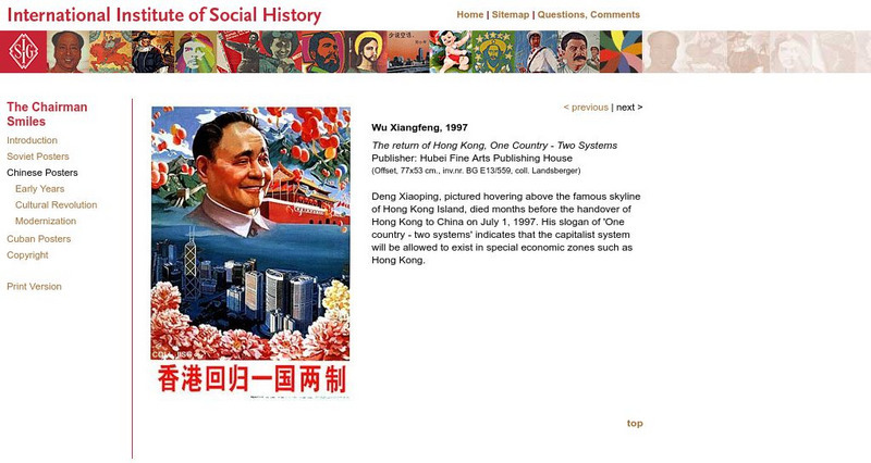 International Institute of Social History: The Return of Hong Kong, One Country Graphic International Institute of Social History: The Return of Hong Kong, One Country Graphic