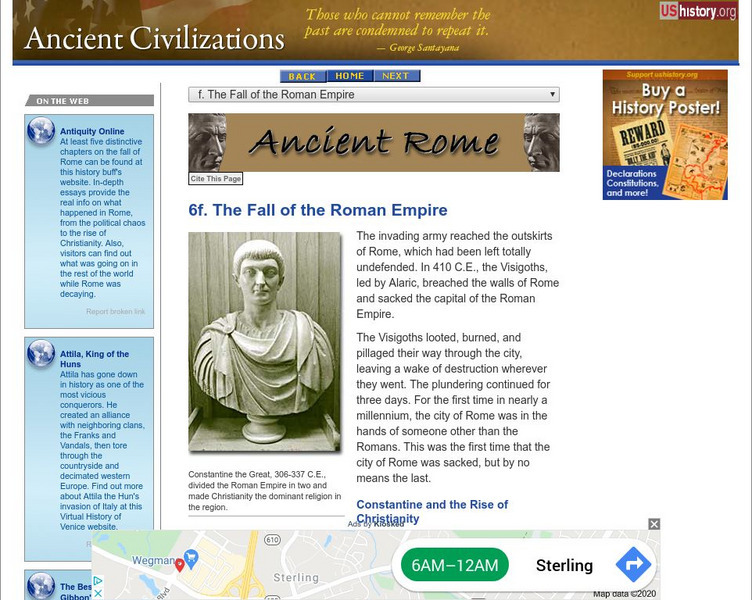 U.s. History: The Fall of the Roman Empire Article U.s. History: The Fall of the Roman Empire Article