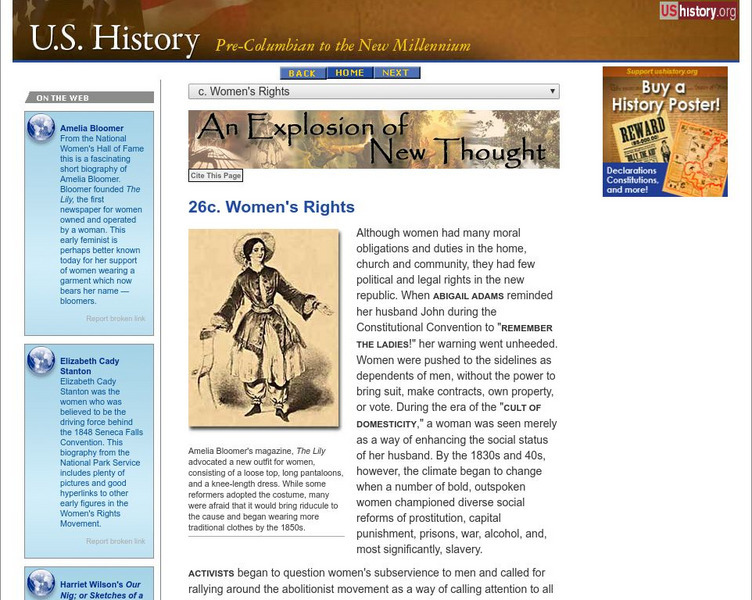 U.s. History: Women's Rights Website U.s. History: Women's Rights Website